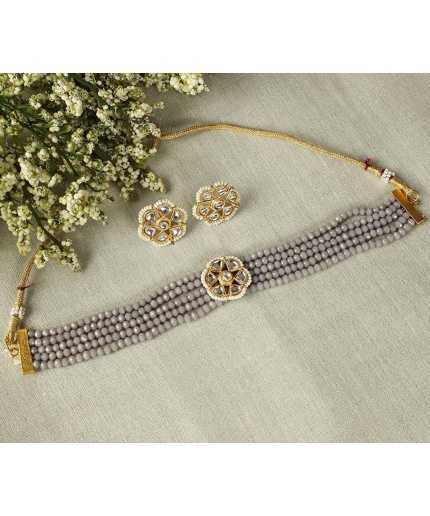 Indian Flower Choker, Indian Jewelry, Bollywood Jewelry, Pakistani Jewelry, Indian Wedding Necklace, Bridal Choker, Kundan Necklace, Choker | Save 33% - Rajasthan Living