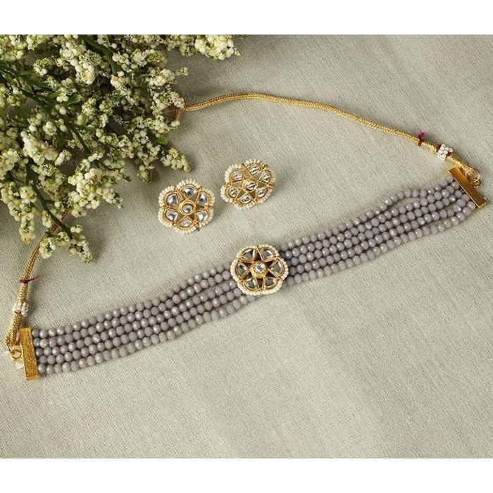 Indian Flower Choker, Indian Jewelry, Bollywood Jewelry, Pakistani Jewelry, Indian Wedding Necklace, Bridal Choker, Kundan Necklace, Choker | Save 33% - Rajasthan Living 6