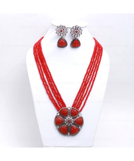 New Flower Long Bridal Necklace Earrings, Long Necklace Rani Haar Pearls Bollywood Jewellery Set, Party Wear Necklace, Statement Set | Save 33% - Rajasthan Living 7