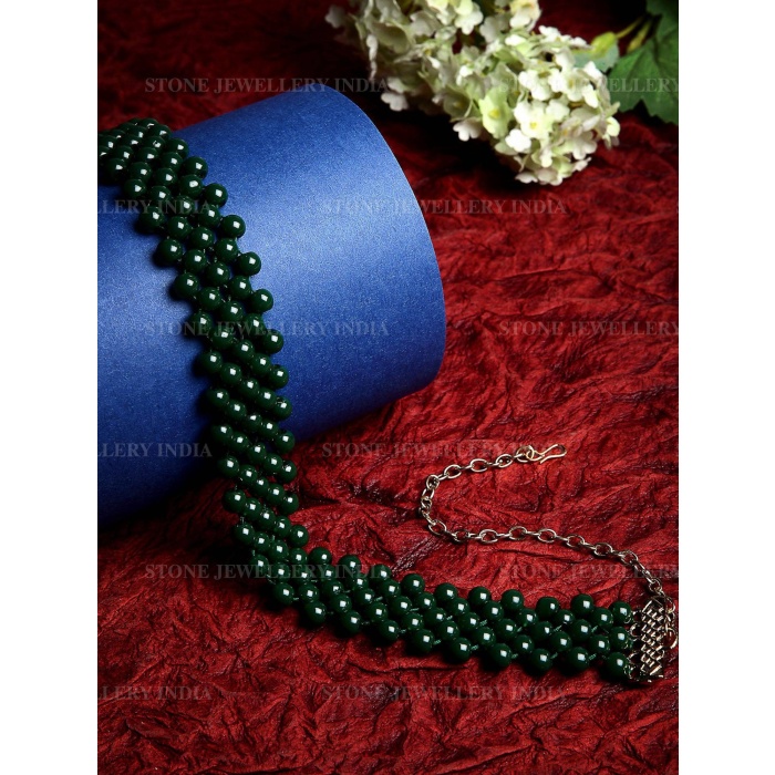 Handcrafted Green Beaded Hairband for Girls | Save 33% - Rajasthan Living 6