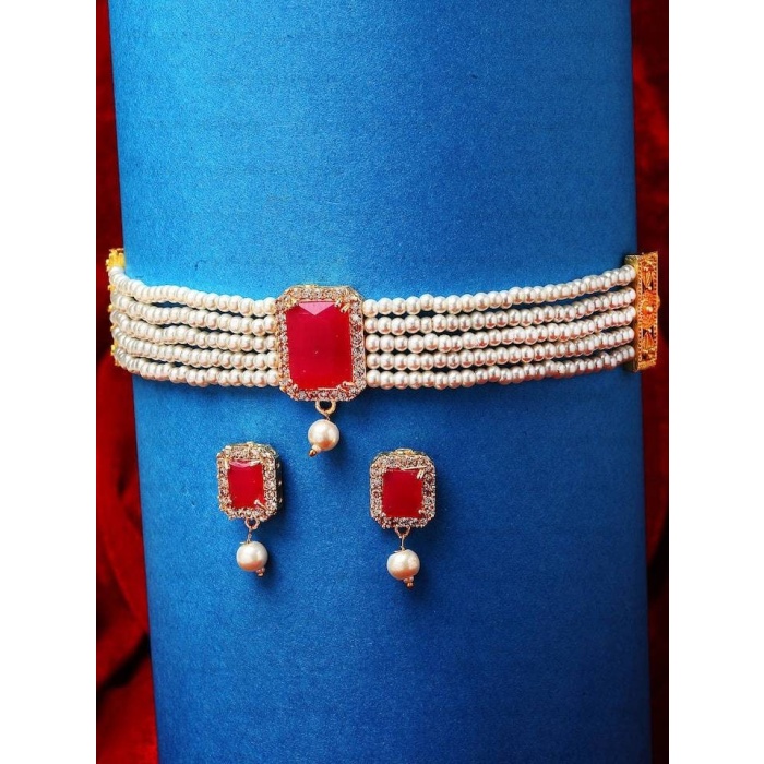 Indian Kundan Choker/ Indian Jewelry/ Indian Necklace/ Indian Choker/ Indian Wedding Necklace Set/ Ad Jewellery / cz Jewellery / Diwali Sale | Save 33% - Rajasthan Living 5