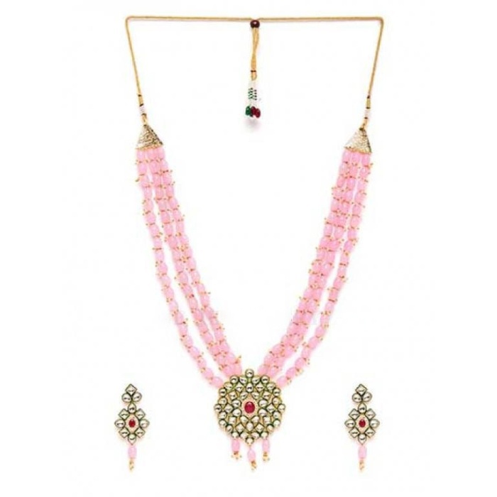 New Fashion Long Polki Necklace – Pearl Necklace – Kundan Necklace Set W/earrings – Indian Wedding Bridal Jewelry Kundan Meena, Diwali Sale | Save 33% - Rajasthan Living 6