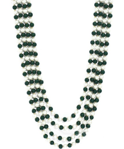 New Four Line Green Emerald Touch Long Necklace, Indian Jewellery, Emerald Jewellery, Indian Necklace, Multi Stand Necklace, Wadding Wear | Save 33% - Rajasthan Living 7