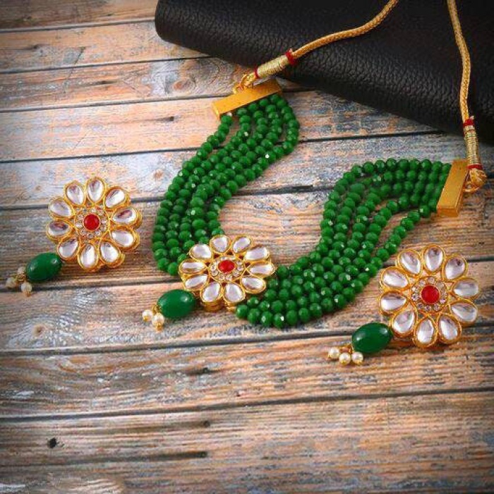 Indian Flower Choker, Indian Jewelry, Bollywood Jewelry, Pakistani Jewelry, Indian Wedding Necklace, Bridal Choker, Kundan Necklace, Choker | Save 33% - Rajasthan Living 5