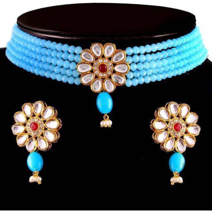 Indian Flower Choker, Indian Jewelry, Bollywood Jewelry, Pakistani Jewelry, Indian Wedding Necklace, Bridal Choker, Kundan Necklace, Choker | Save 33% - Rajasthan Living 6