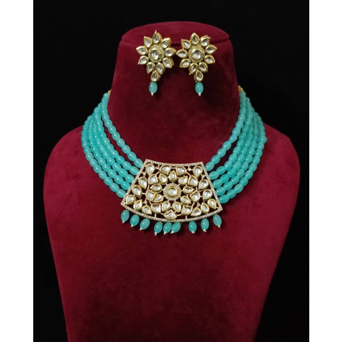 Elegant Kundan Choker Set/pastel Kundan Choker/designer Kundan Choker Set/pastel Color Kundan Set/simple Kundan Set/flower Kundan Set/ Pink | Save 33% - Rajasthan Living 7