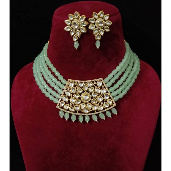 Elegant Kundan Choker Set/pastel Kundan Choker/designer Kundan Choker Set/pastel Color Kundan Set/simple Kundan Set/flower Kundan Set/ Pink | Save 33% - Rajasthan Living 6