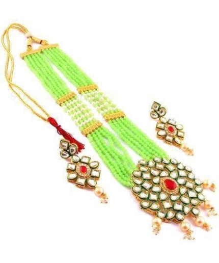 New Fashion Long Polki Necklace – Pearl Necklace – Kundan Necklace Set W/earrings – Indian Wedding Bridal Jewelry Kundan Meena | Save 33% - Rajasthan Living 3