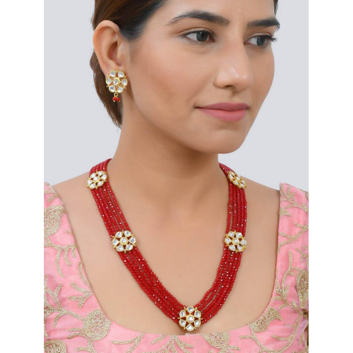 Indian Bollywood Gold Plated Kundan Long Necklace Jewelry Set for Woman and Girls, Awesome Necklace, Party Wear, Light Weight | Save 33% - Rajasthan Living 6