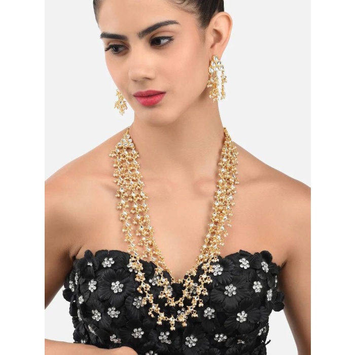 Long Fashion Necklace/ Gold Necklace /indian Necklace/polki Necklace/peacock Jewelry/ Multilayered Necklace/ Raani Haar, Gold Jewellery | Save 33% - Rajasthan Living 6