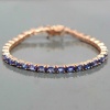 14K Rose Gold filled Bracelet, Natural Tanzanite Bracelet, Tennis Bracelet | Save 33% - Rajasthan Living 10