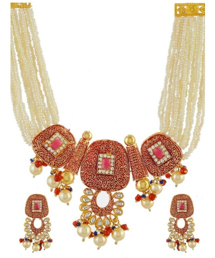 New Fashion Choker Polki Necklace – Pearl Necklace – Kundan Necklace Set W/earrings – Indian Wedding Bridal Jewelry Kundan Meena Diwali Sale | Save 33% - Rajasthan Living 7