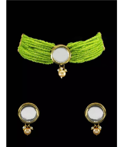 Round Kundan Handmade Bollywood Gold Jewelry, Indian Wedding Necklace, Bridal Choker, Kundan Necklace  Choker, Green Choker | Save 33% - Rajasthan Living