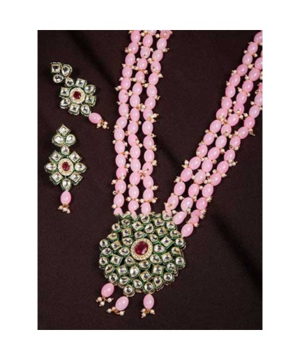 New Fashion Long Polki Necklace – Pearl Necklace – Kundan Necklace Set W/earrings – Indian Wedding Bridal Jewelry Kundan Meena, Diwali Sale | Save 33% - Rajasthan Living 5