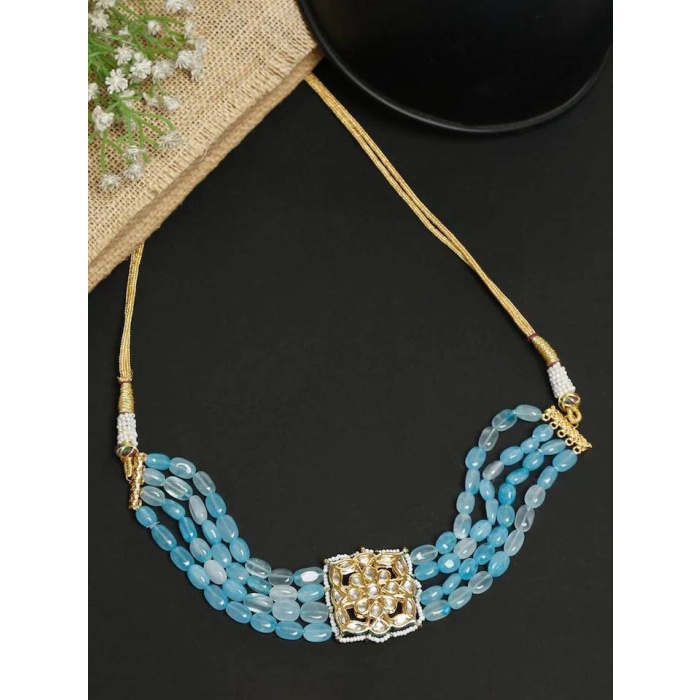 New Kundan Necklace/sky Blue/ Indian Necklace/kundan Jewelry/indian Wedding Jewelry/pakistani Jewelry, Kundan Jewelry, Fashion Jewellery | Save 33% - Rajasthan Living 6