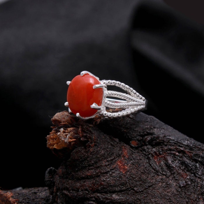 Red Coral Ring, Coral Ring, Statement Ring, Handmade Ring, Coral Jewelry, Personalized Gifts for Mom, Blackfriday Gift, Gemstone Coral Ring | Save 33% - Rajasthan Living 6