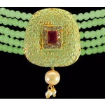 Kundan Choker, Mint Green Choker, Meenakari Choker, Indian Wedding Jewelry, Sabyasachi Necklace, Pakistani Jewelry, Ruby Choker and Earring | Save 33% - Rajasthan Living 11