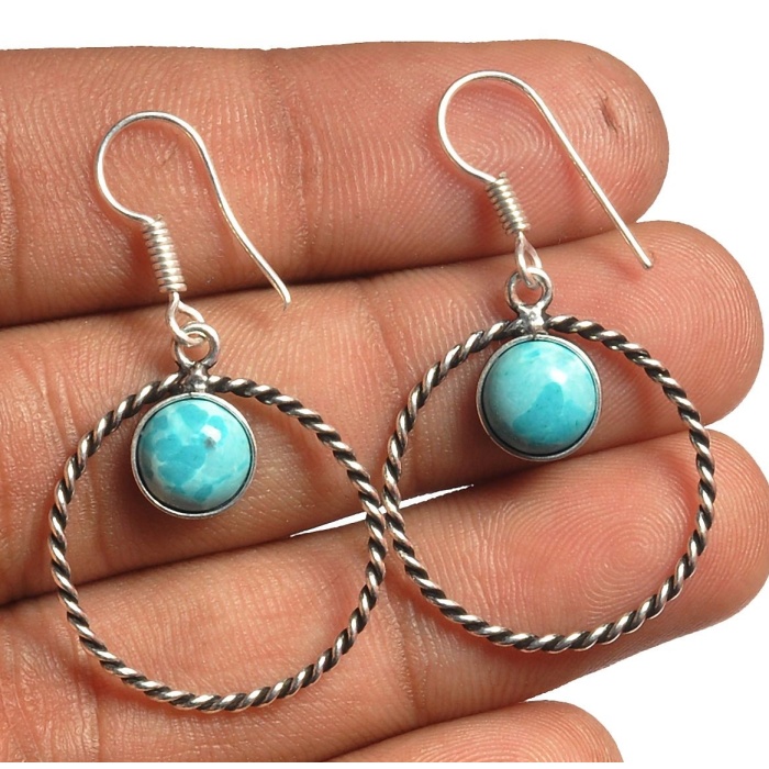 Larimar Earring 925 Sterling Silver Plated Earring Jewelry E-8308 | Save 33% - Rajasthan Living 5