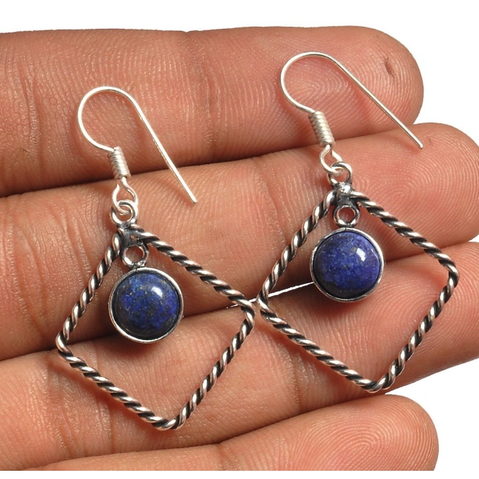 Lapis Lazuli Earring 925 Sterling Silver Plated Earring Jewelry E-8321 | Save 33% - Rajasthan Living 5