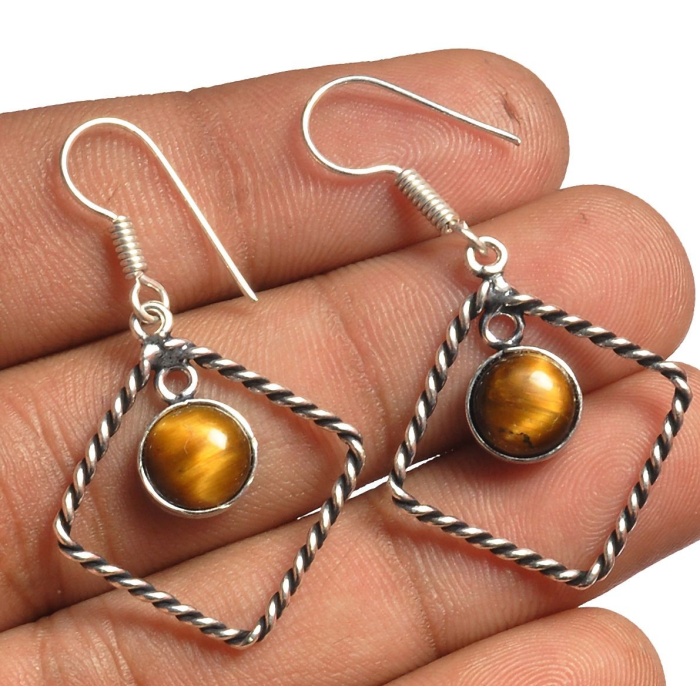 Tiger Eye Earring 925 Sterling Silver Plated Earring Jewelry E-8318 | Save 33% - Rajasthan Living 5