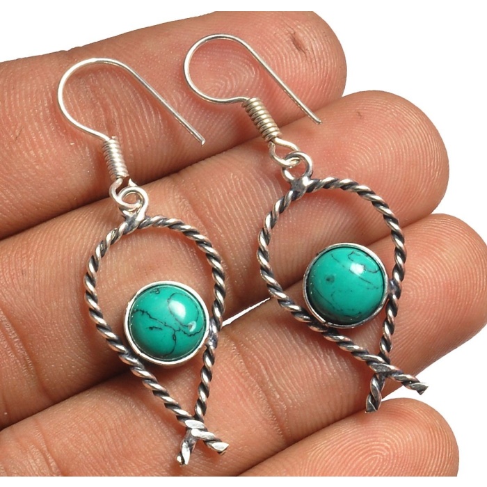 Turquoise Earring 925 Sterling Silver Plated Earring Jewelry E-8319 | Save 33% - Rajasthan Living 5