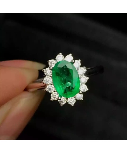 Natural Emerald & Cubic Zirconia Woman Ring, 925 Sterling Silver, Emerald Ring, Statement Ring, Engagement and Wedding Ring | Save 33% - Rajasthan Living 3