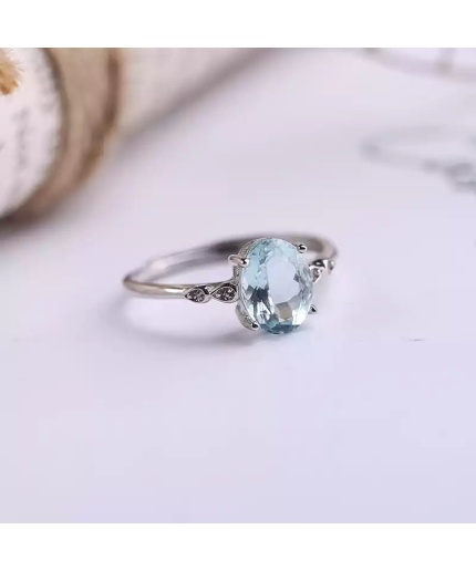 Natural Aquamarine Ring, 925 Sterling Silver, Aquamarine Ring, Engagement Ring, Wedding Ring, Luxury Ring, Ring/Band, Ovel Cut Ring | Save 33% - Rajasthan Living 3