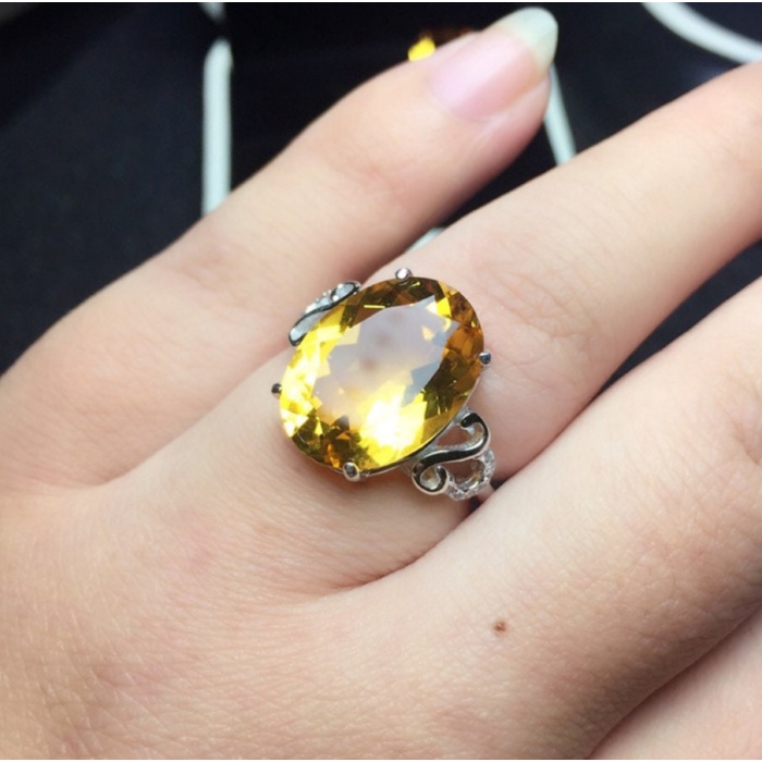 100% Natural Citrine Ring,925 Sterling Sliver,Engagement Ring,Wedding Ring, luxury Ring, soliture Ring,Ovel cut Ring | Save 33% - Rajasthan Living 7