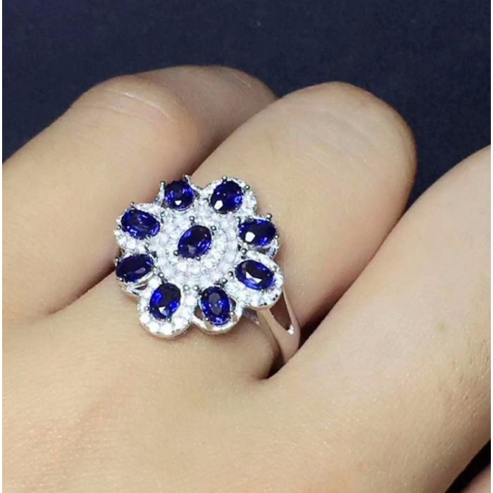 Natural Blue Sapphire Ring,925 Sterling Sliver, Engagement Ring,Wedding Ring, luxury Ring, soliture Ring,Oval cut Ring | Save 33% - Rajasthan Living 9