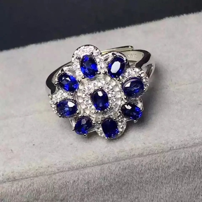 Natural Blue Sapphire Ring,925 Sterling Sliver, Engagement Ring,Wedding Ring, luxury Ring, soliture Ring,Oval cut Ring | Save 33% - Rajasthan Living 7