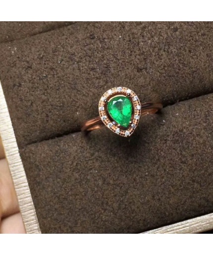 Natural Green Emerald & Cubic Zirconia Woman Ring, 925 Sterling Silver, Emerald Ring, Statement Ring, Engagement and Wedding Ring | Save 33% - Rajasthan Living 3