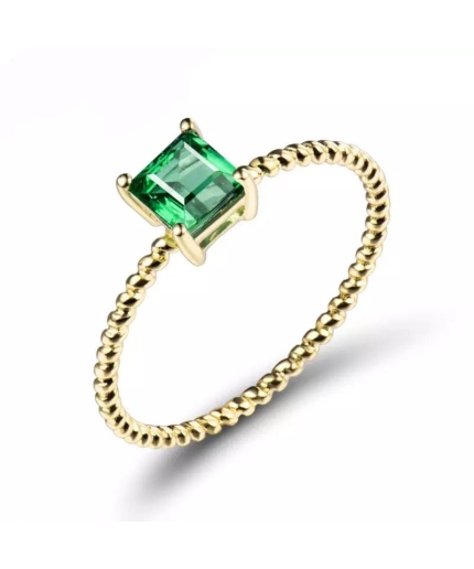 Natural Emerald Ring, 18k Solid Yellow Gold Engagement Ring, Wedding Ring, Emerald Ring, Luxury Ring, Ring/Band, Princess Cut Ring | Save 33% - Rajasthan Living 5