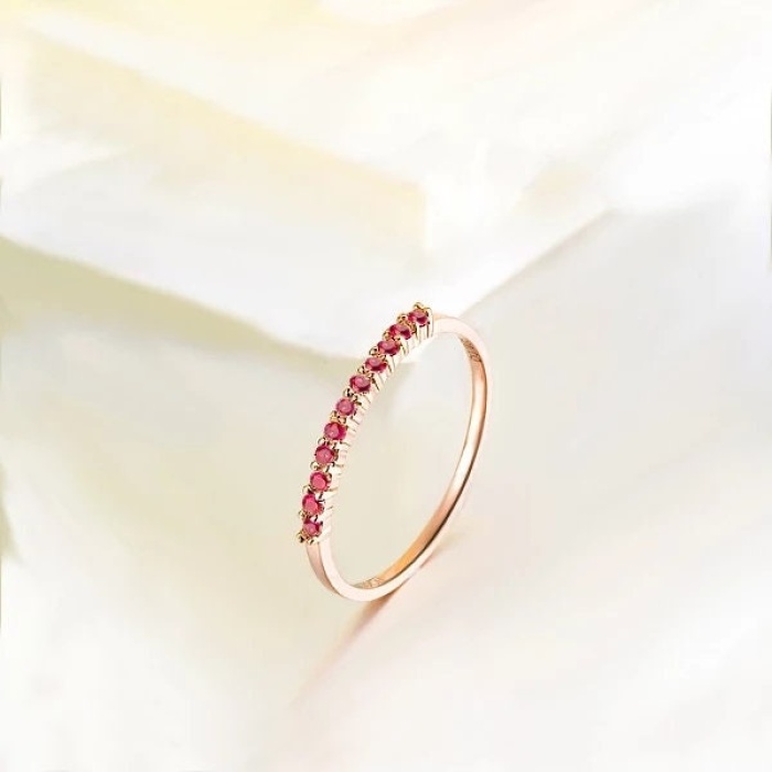 Natural Ruby Ring, 18k Solid Rose Gold Engagement Ring, Wedding Ring, Luxury Ring, Ring/Band, Round Cut Ring | Save 33% - Rajasthan Living 7