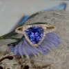 Natural Tanzanite Ring, 14k Solid Yellow Gold Engagement Ring, Wedding Ring, Tanzanite Ring, luxury Ring, soliture Ring, Trillion cut Ring | Save 33% - Rajasthan Living 13
