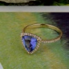 Natural Tanzanite Ring, 14k Solid Yellow Gold Engagement Ring, Wedding Ring, Tanzanite Ring, luxury Ring, soliture Ring, Trillion cut Ring | Save 33% - Rajasthan Living 16