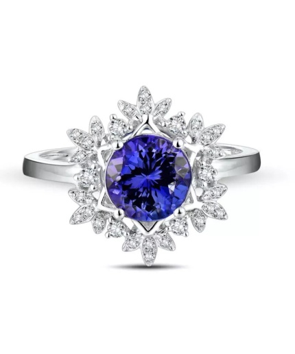 Natural Tanzanite Ring, 18k Solid White Gold Engagement Ring, Wedding Ring, Tanzanite Ring, luxury Ring, soliture Ring, Round cut Ring | Save 33% - Rajasthan Living 3