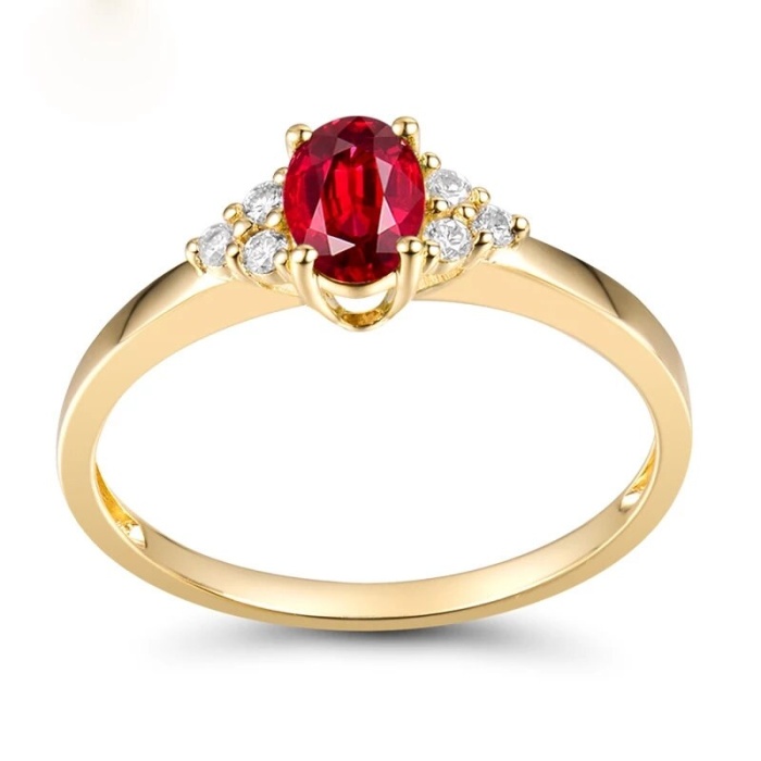 Natural Ruby Ring, 18k Solid Yellow Gold Engagement Ring, Wedding Ring, Luxury Ring, Ring/Band, Oval Cut Ring | Save 33% - Rajasthan Living 6