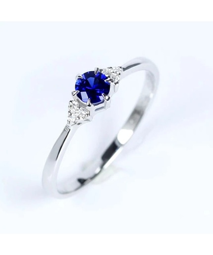 Natural Sapphire Ring, 18k Solid White Gold Engagement Ring, Wedding Ring, Sapphire Ring, Luxury Ring, Ring/Band, Round Cut Ring | Save 33% - Rajasthan Living 3