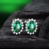 Natural Emerald Studs Earrings, 18k White Gold, Emerald Studs Earrings, Emerald Silver Earrings, Luxury Earrings, Ovel Cut Stone Earrings | Save 33% - Rajasthan Living 12