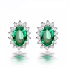 Natural Emerald Studs Earrings, 18k White Gold, Emerald Studs Earrings, Emerald Silver Earrings, Luxury Earrings, Ovel Cut Stone Earrings | Save 33% - Rajasthan Living 11