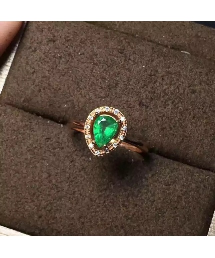 Natural Green Emerald & Cubic Zirconia Woman Ring, 925 Sterling Silver, Emerald Ring, Statement Ring, Engagement and Wedding Ring | Save 33% - Rajasthan Living