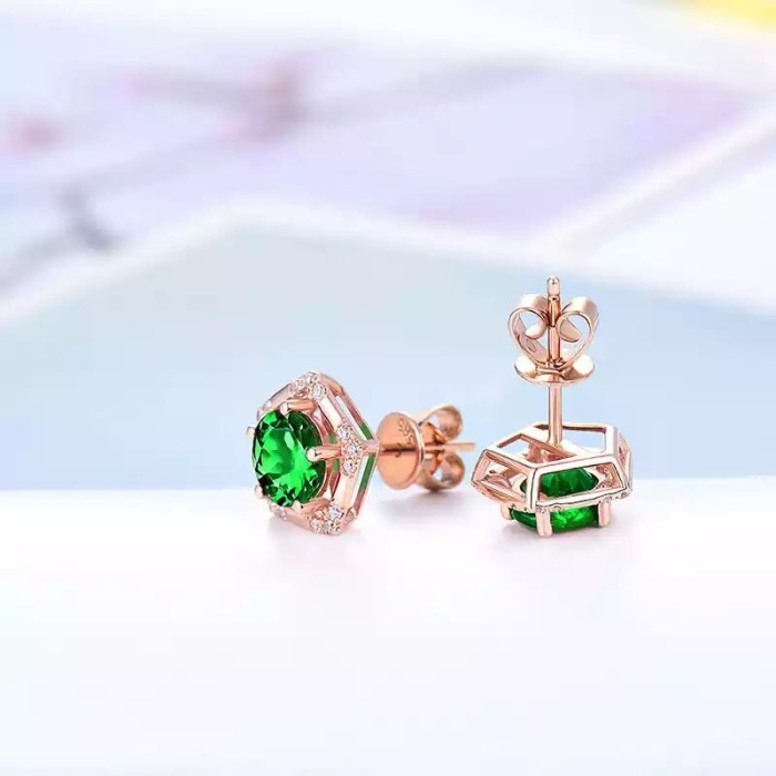 Natural Tsavorite Studs Earrings, 925 Sterling Silver, Tsavorite Studs Earrings, Tsavorite Earring, Luxury Earrings, Round Cut Earrings | Save 33% - Rajasthan Living 10