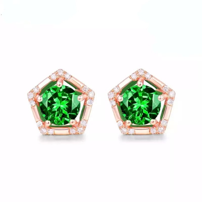 Natural Tsavorite Studs Earrings, 925 Sterling Silver, Tsavorite Studs Earrings, Tsavorite Earring, Luxury Earrings, Round Cut Earrings | Save 33% - Rajasthan Living 5