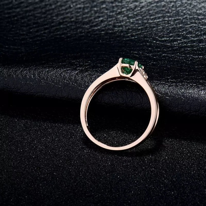 Natural Emerald Ring, 18k Solid Rose Gold Engagement Ring, Wedding Ring, Emerald Ring, Luxury Ring, Ring/Band, Oval Cut Ring | Save 33% - Rajasthan Living 10