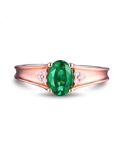 Natural Emerald Ring, 18k Solid Rose Gold Engagement Ring, Wedding Ring, Emerald Ring, Luxury Ring, Ring/Band, Oval Cut Ring | Save 33% - Rajasthan Living 3