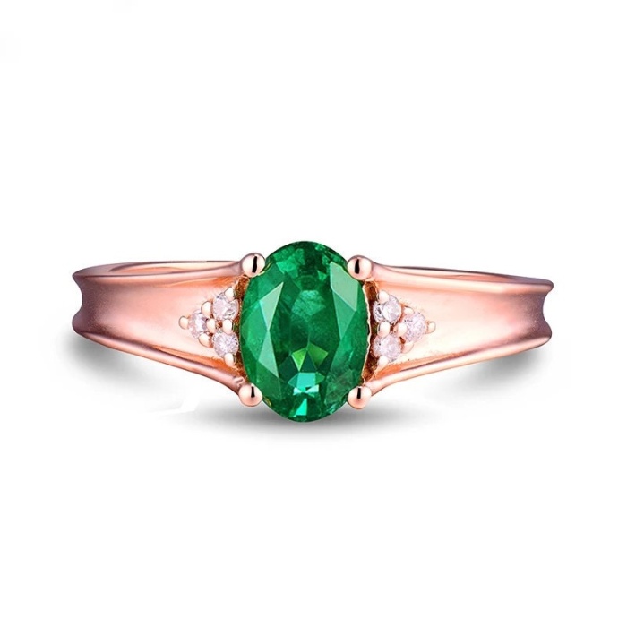 Natural Emerald Ring, 18k Solid Rose Gold Engagement Ring, Wedding Ring, Emerald Ring, Luxury Ring, Ring/Band, Oval Cut Ring | Save 33% - Rajasthan Living 6