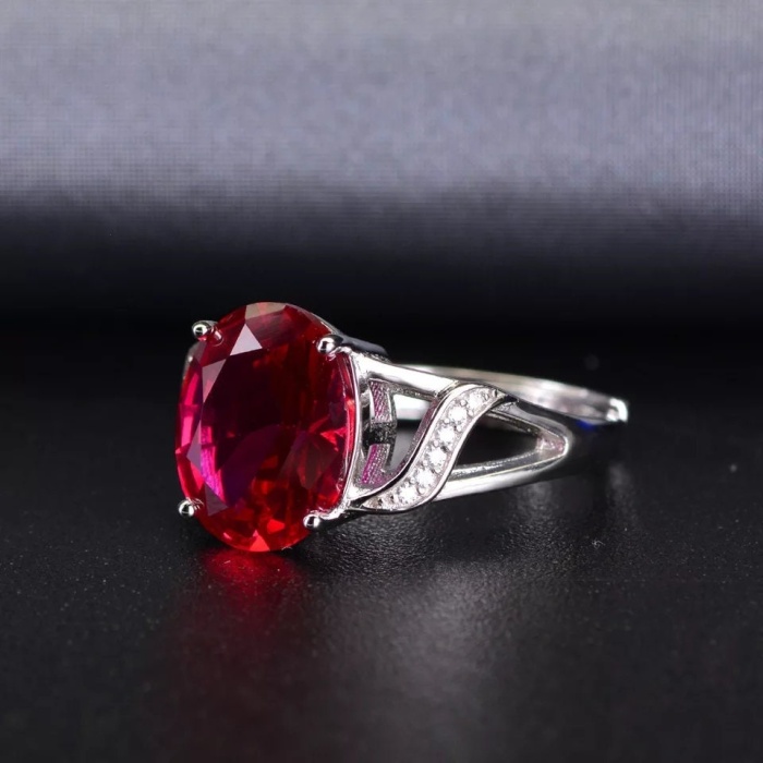 925 Sterling Silver Lab Ruby Woman Ring, Ruby Engagement Ring, Statement Ring, Engagement and Wedding Ring, Wedding Ring, Ruby Luxury Ring | Save 33% - Rajasthan Living 7