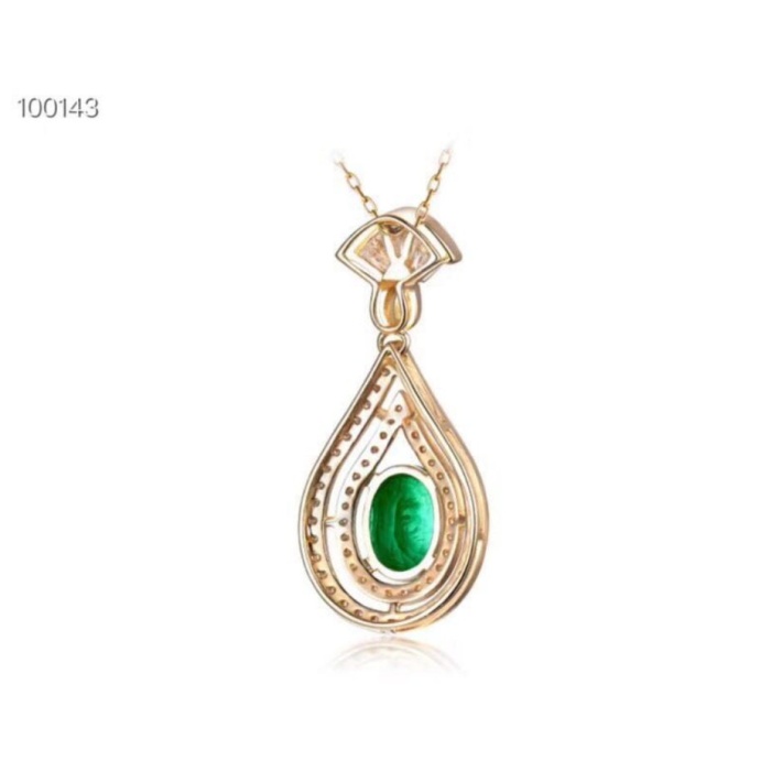 Natural Emerald Pendant, Engagement Pendent, Emerald Silver Pendent, Woman Pendant, Pendant Necklace, Luxury Pendent, Oval Cut Stone Pendent | Save 33% - Rajasthan Living 9