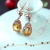 Natural Citrine Drop Earrings, 925 Sterling Silver, Citrine Earrings, Silver Earrings, Citrine Luxury Earrings, Oval Cut Stone Earrings | Save 33% - Rajasthan Living 14