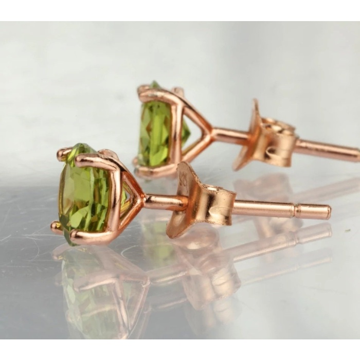 Natural Peridot Studs Earrings, 925 Sterling Silver, Peridot  Studs Earrings, Peridot Earrings, Earrings, Luxury Earrings, Round Earrings | Save 33% - Rajasthan Living 9